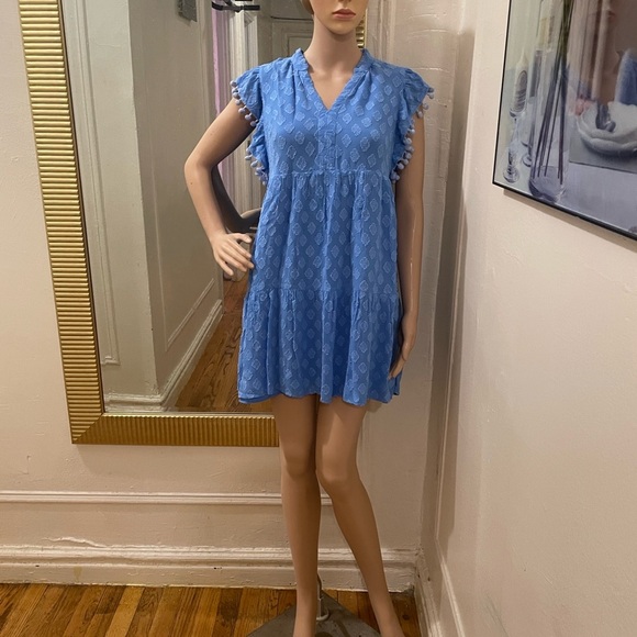 Lilly Pulitzer Blue Mini Dress with Ruffle Sleeves - Picture 3 of 13